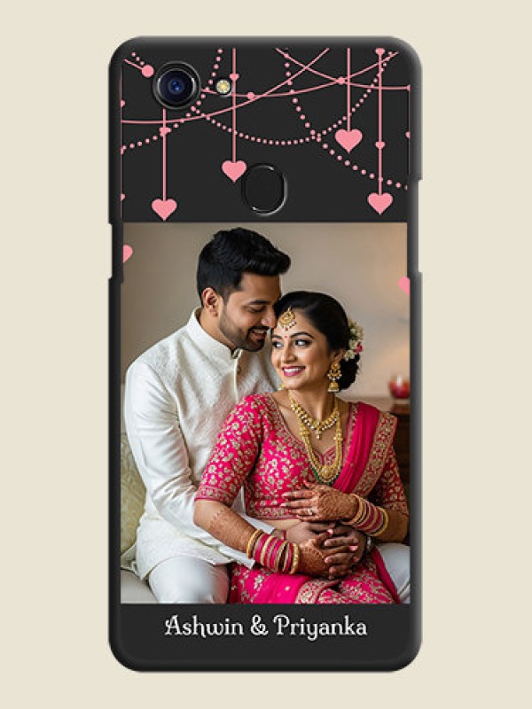 Custom Pink Love Hangings with Text on Space Black Custom Soft Matte Back Cover - Oppo F5