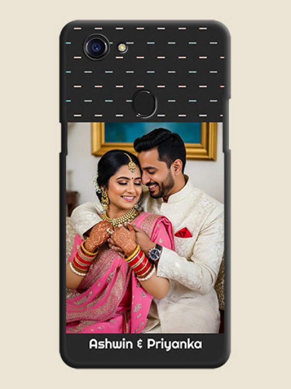 Custom Line Pattern Design with Text on Space Black Custom Soft Matte Phone Back Cover - Oppo F5