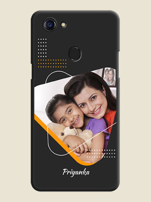 Custom Yellow Triangle on Photo on Space Black Soft Matte Phone Cover - Oppo F5