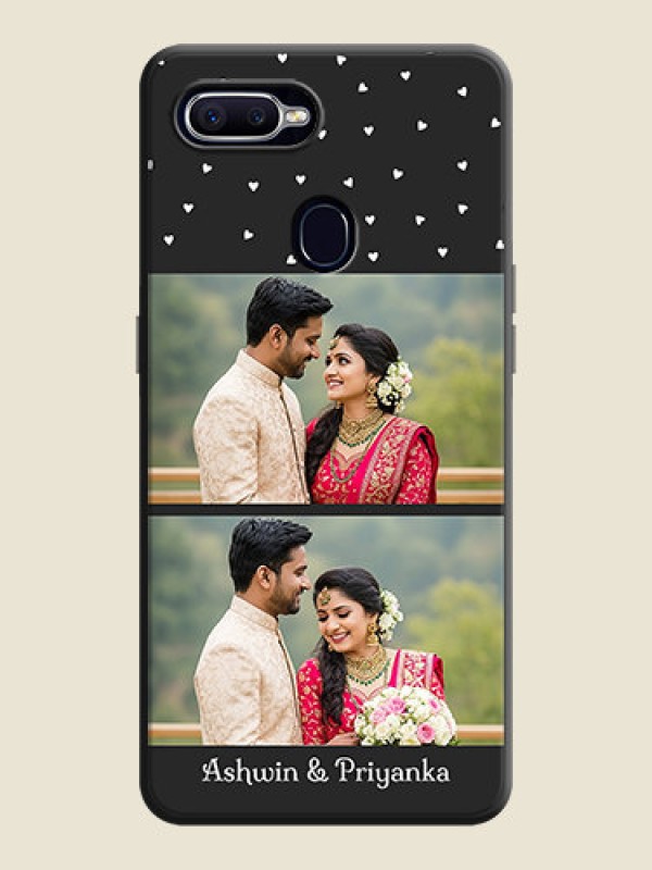 Custom Miniature Love Symbols with Name on Space Black Custom Soft Matte Back Cover - Oppo F9 Pro