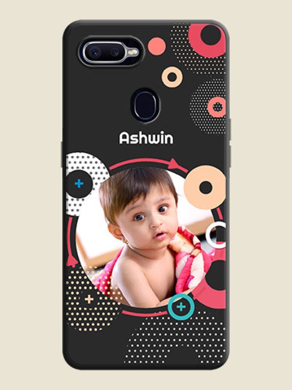 Custom Multicoloured Round Image on Personalised Space Black Soft Matte Cases - Oppo F9 Pro