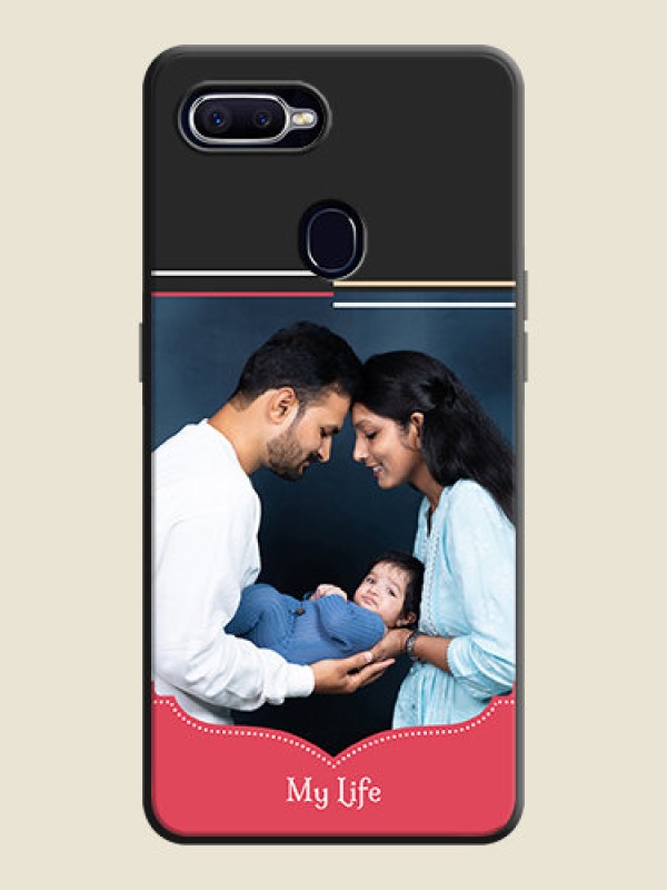 Custom Classic Plain Design with Name - Photo on Space Black Soft Matte Phone Cover - Oppo F9