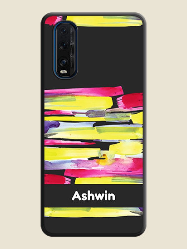 Custom Brush Coloured on Space Black Personalized Soft Matte Phone Covers - Oppo Find X2