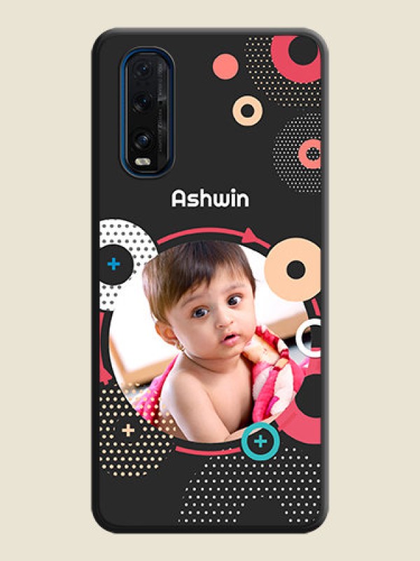 Custom Multicoloured Round Image on Personalised Space Black Soft Matte Cases - Oppo Find X2