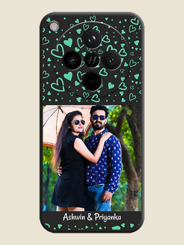 Custom Sea Green Indefinite Love Pattern on Photo On Space Black Custom Soft Matte Mobile Back Cover - Oppo Find X8 5G