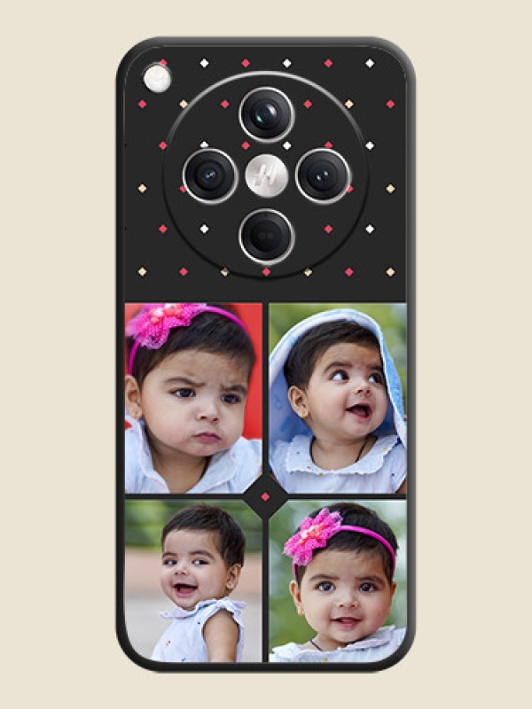 Custom Multicolor Dotted Pattern with 4 Image Holder On Space Black Custom Soft Matte Mobile Back Cover - Oppo Find X8 5G