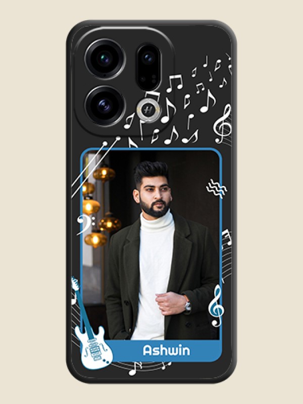 Custom Musical Theme Design with Text on Photo On Space Black Custom Soft Matte Mobile Back Cover - Oppo Find X9 5G