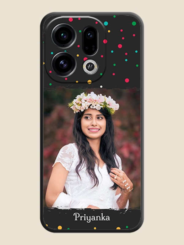 Custom Multicolor Dotted Pattern with Text On Space Black Custom Soft Matte Mobile Back Cover - Oppo Find X9 5G