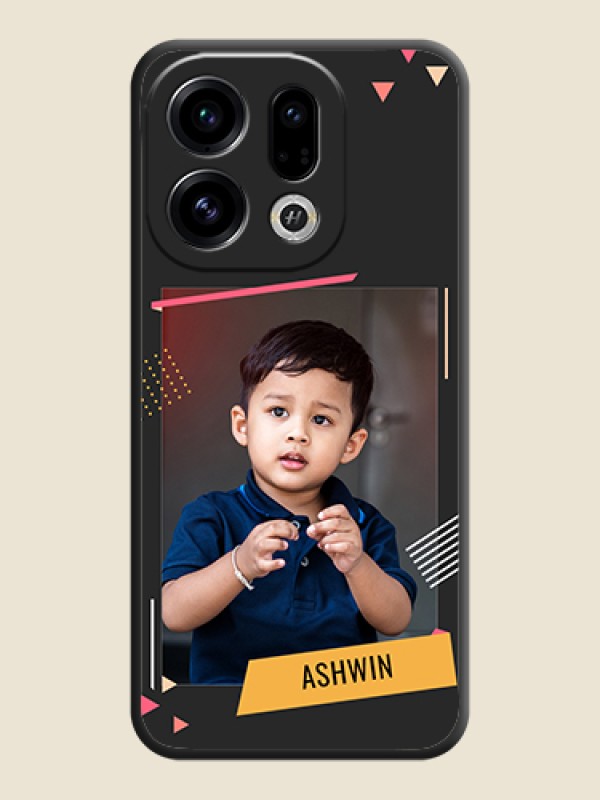 Custom Photo Frame with Triangle Small Dots on Photo On Space Black Custom Soft Matte Mobile Back Cover - Oppo Find X9 5G