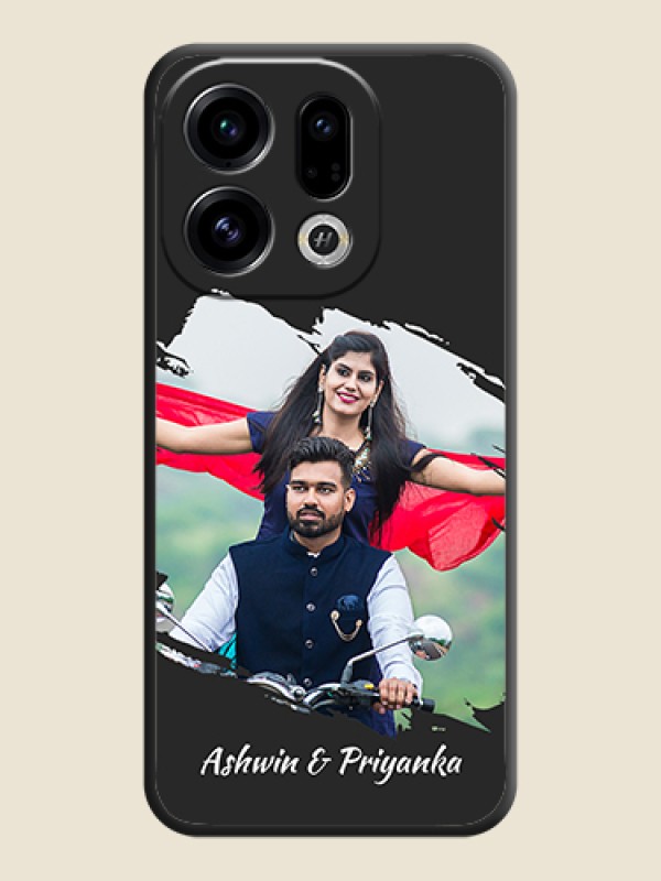 Custom Grunge Brush Strokes on Photo On Space Black Custom Soft Matte Mobile Back Cover - Oppo Find X9 5G