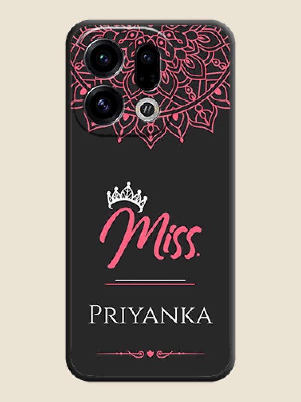 Custom Mrs Name with Floral Design On Space Black Custom Soft Matte Mobile Back Cover - Oppo Find X9 5G