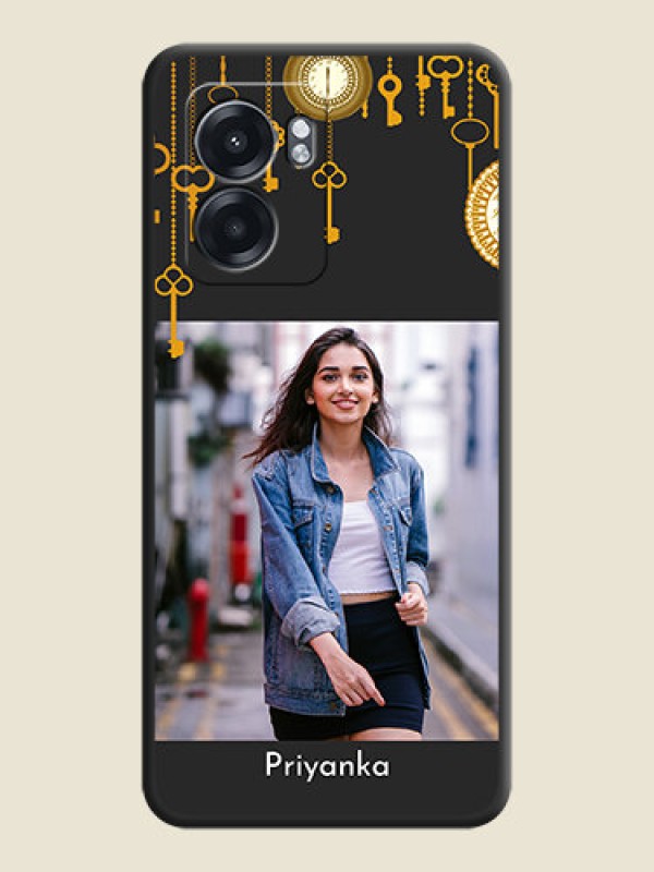 Custom Decorative Design with Text on Space Black Custom Soft Matte Back Cover - Oppo K10 5G
