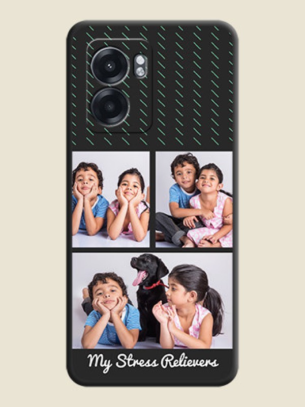 Custom Cross Dotted Pattern with 2 Image Holder  on Personalised Space Black Soft Matte Cases - Oppo K10 5G