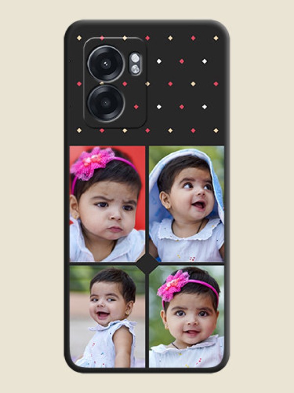 Custom Multicolor Dotted Pattern with 4 Image Holder on Space Black Custom Soft Matte Phone Cases - Oppo K10 5G