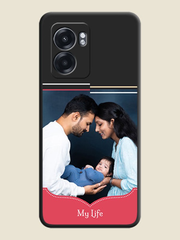 Custom Classic Plain Design with Name on Photo on Space Black Soft Matte Phone Cover - Oppo K10 5G