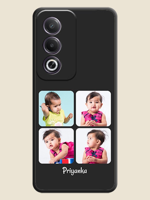 Custom Floral Art with 6 Image Holder on Photo On Space Black Custom Soft Matte Mobile Back Cover - Oppo K12x 5G