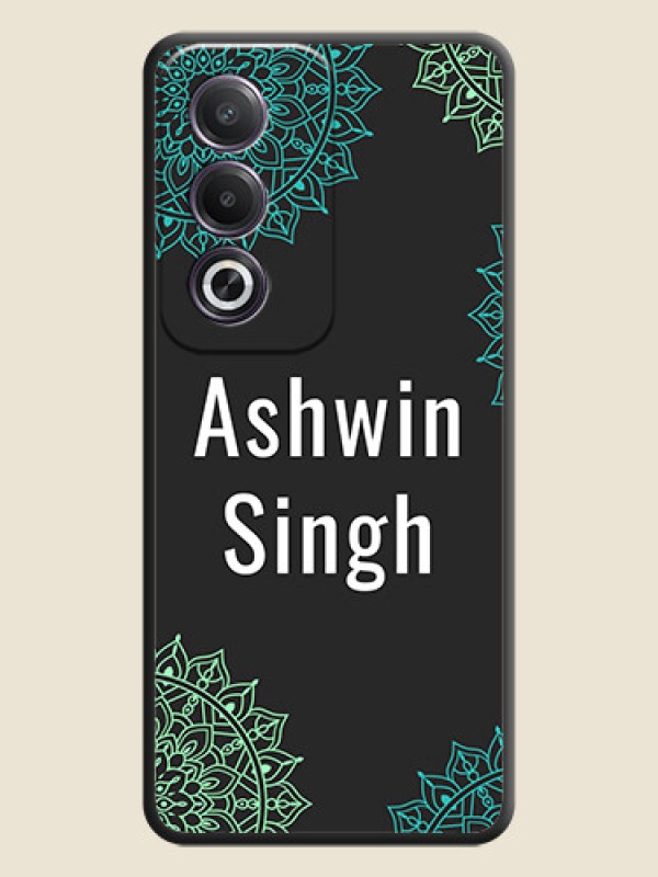 Custom Your Name with Floral Design On Space Black Custom Soft Matte Mobile Back Cover - Oppo K12x 5G