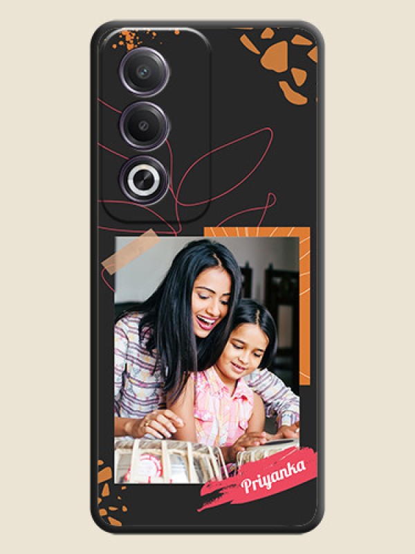 Custom Orange Photo Frame On Space Black Custom Soft Matte Mobile Back Cover - Oppo K12x 5G