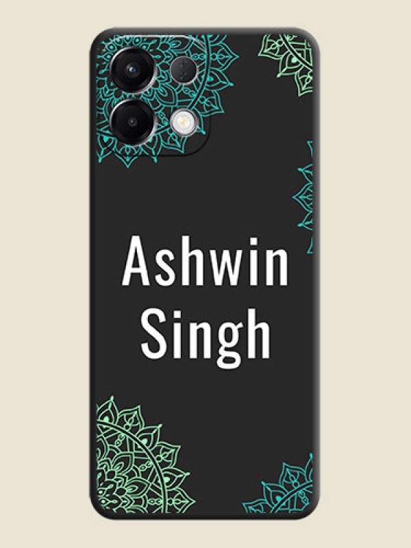 Custom Your Name with Floral Design On Space Black Custom Soft Matte Mobile Back Cover - Oppo K13 5G
