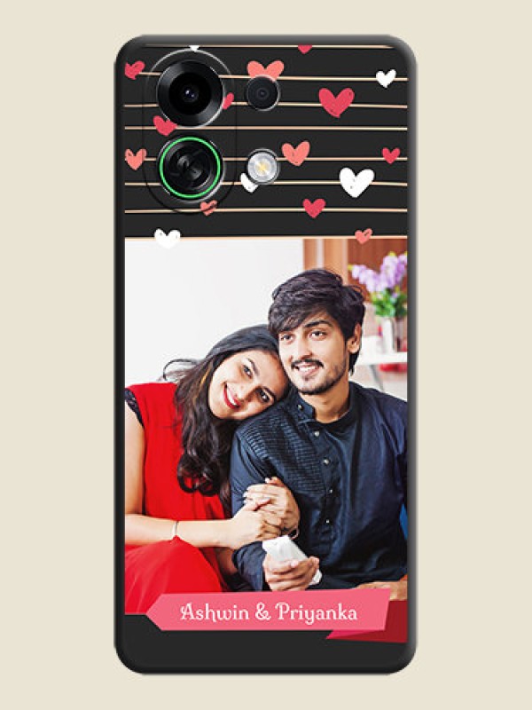Custom Love Pattern with Name on Pink Ribbon on Photo On Space Black Custom Soft Matte Mobile Back Cover - Oppo K13 Turbo 5G