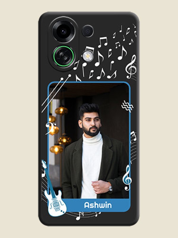 Custom Musical Theme Design with Text on Photo On Space Black Custom Soft Matte Mobile Back Cover - Oppo K13 Turbo 5G