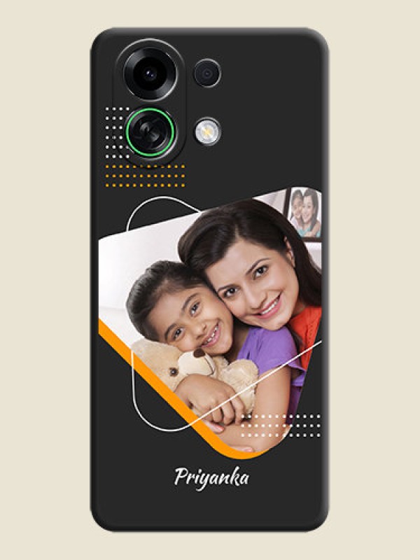 Custom Yellow Triangle on Photo On Space Black Custom Soft Matte Mobile Back Cover - Oppo K13 Turbo 5G