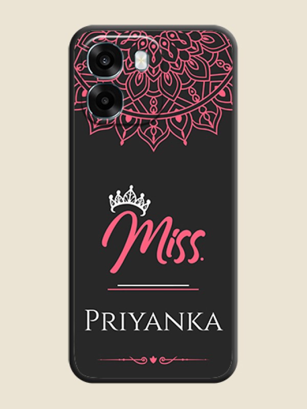 Custom Mrs Name with Floral Design On Space Black Custom Soft Matte Mobile Back Cover - Oppo K14 5G