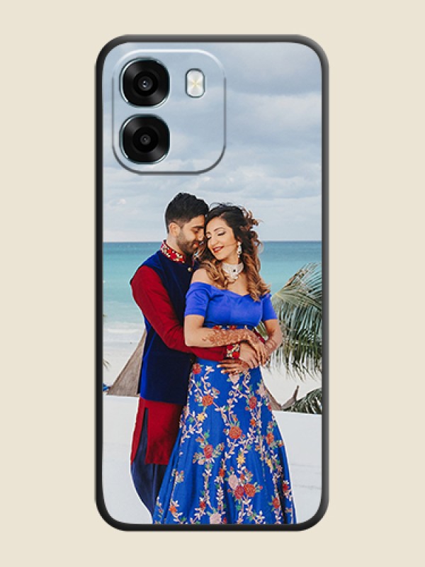 Custom Full Single Pic Upload On Space Black Custom Soft Matte Mobile Back Cover - Oppo K14 5G