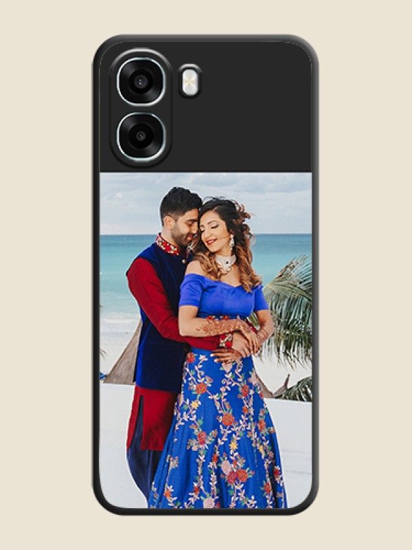 Custom Image Upload With Space Black Color On Custom Soft Matte Mobile Back Cover - Oppo K14x 5G