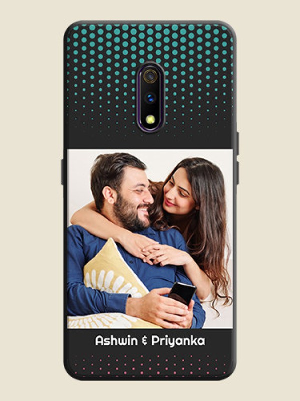 Custom Faded Dots with Grunge Photo Frame and Text on Space Black Custom Soft Matte Phone Cases - Oppo K3