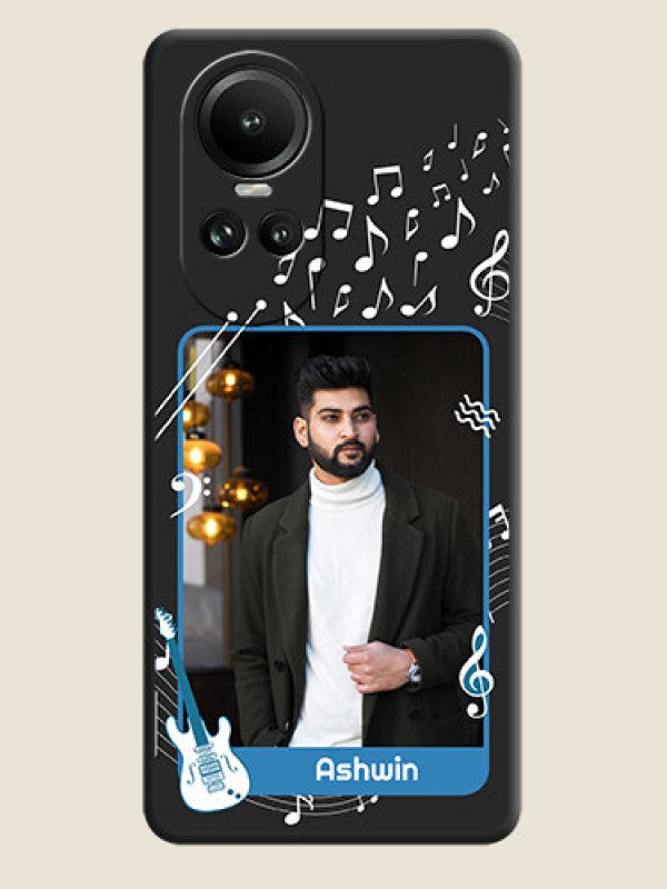 Custom Musical Theme Design with Text - Photo on Space Black Soft Matte Mobile Case - Reno 10 5G