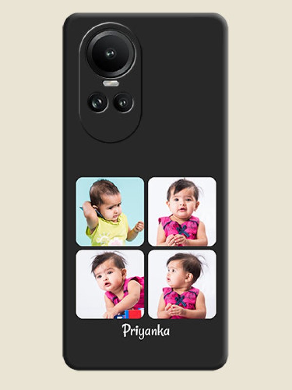 Custom Floral Art with 6 Image Holder - Photo on Space Black Soft Matte Mobile Case - Reno 10 5G