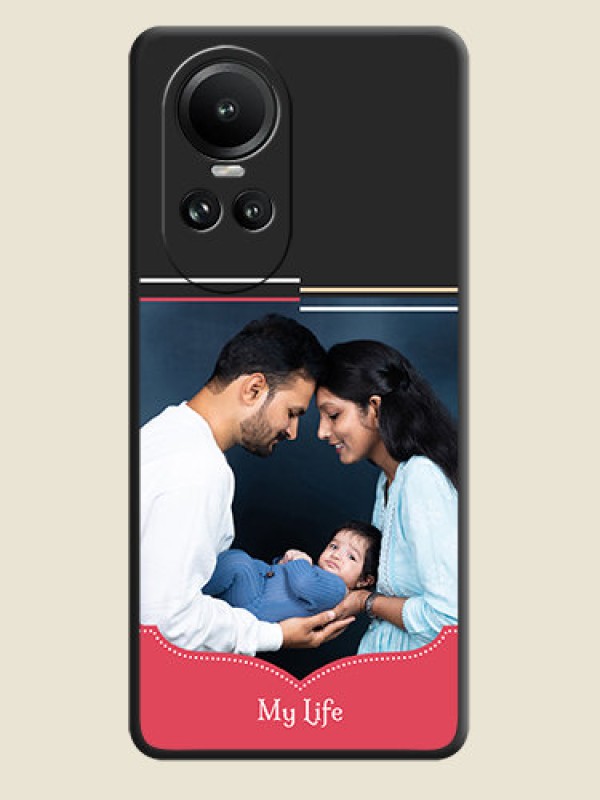 Custom Classic Plain Design with Name - Photo on Space Black Soft Matte Phone Cover - Reno 10 5G