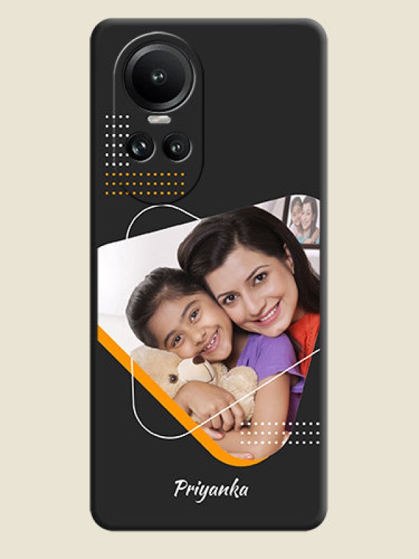Custom Yellow Triangle - Photo on Space Black Soft Matte Phone Cover - Reno 10 5G