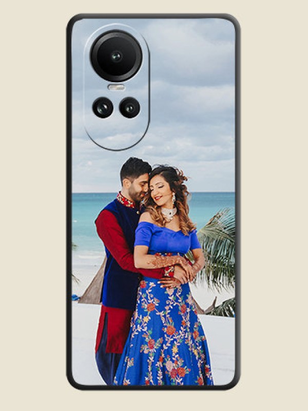 Custom Full Single Pic Upload On Space Black Personalized Soft Matte Phone Covers - Reno 10 5G