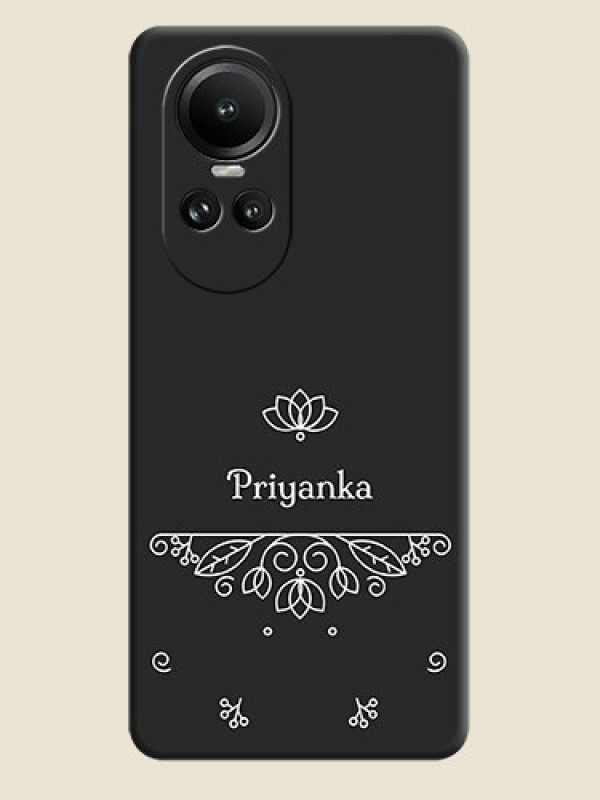 Custom Lotus Garden Custom Text On Space Black Personalized Soft Matte Phone Covers - Reno 10 5G