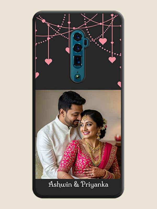 Custom Pink Love Hangings with Text on Space Black Custom Soft Matte Back Cover - Oppo Reno 10X Zoom