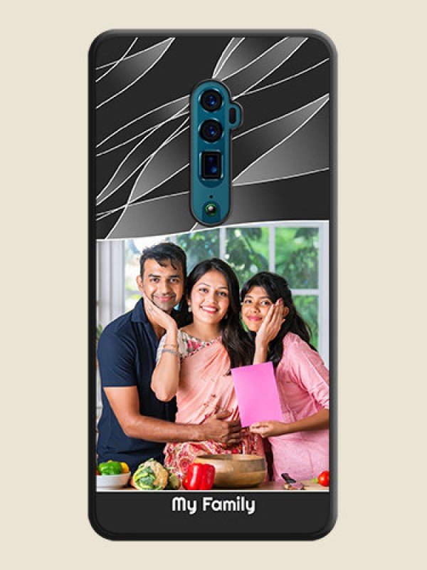 Custom Mixed Wave Lines on Photo on Space Black Soft Matte Mobile Cover - Oppo Reno 10X Zoom