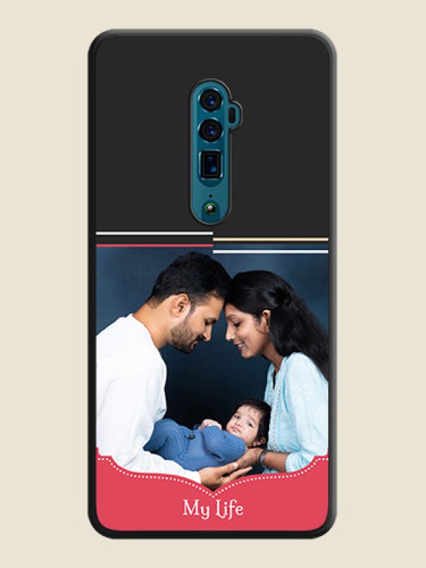 Custom Classic Plain Design with Name on Photo on Space Black Soft Matte Phone Cover - Oppo Reno 10X Zoom