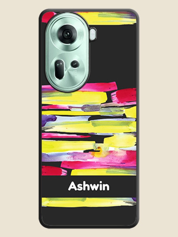 Custom Brush Coloured on Space Black Personalized Soft Matte Phone Covers - Reno 11 5G