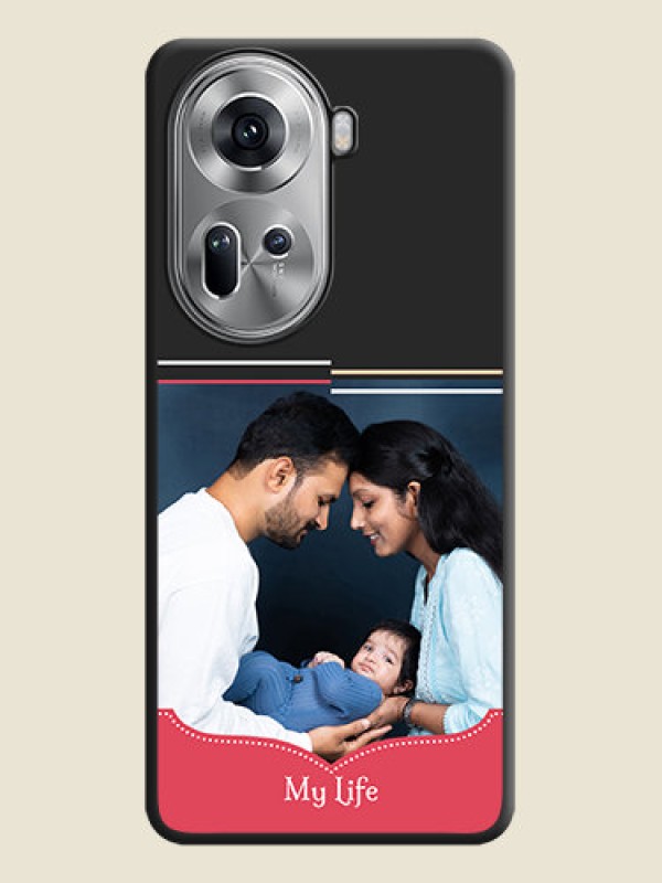 Custom Classic Plain Design with Name - Photo on Space Black Soft Matte Phone Cover - Reno 11 5G
