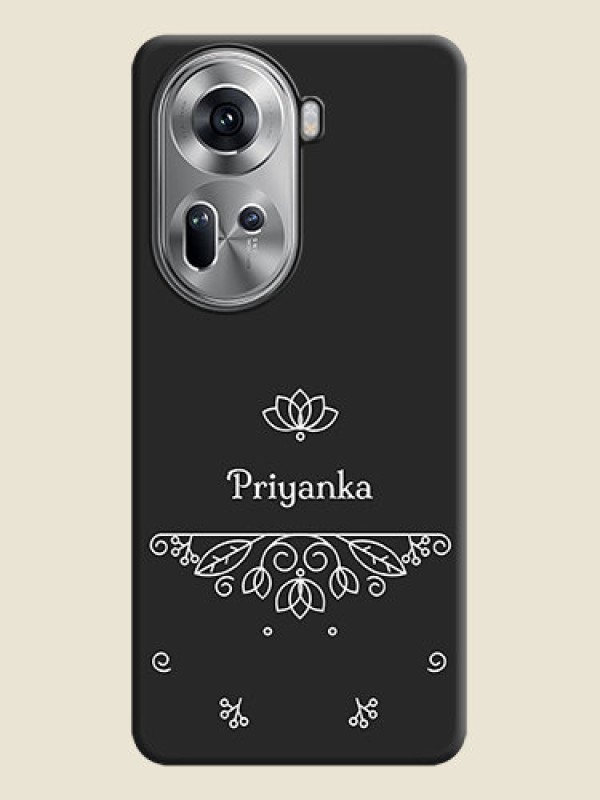 Custom Lotus Garden Custom Text On Space Black Personalized Soft Matte Phone Covers - Reno 11 5G
