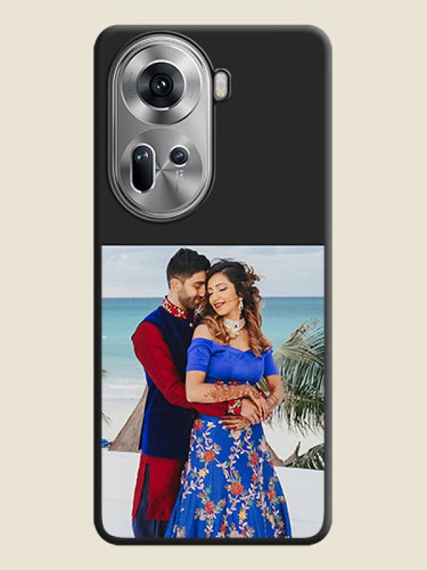 Custom Image Upload With Space Black Color On Custom Soft Matte Mobile Back Cover - Oppo Reno 11 5G
