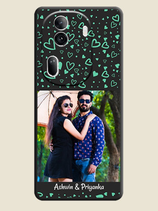 Custom Sea Green Indefinite Love Pattern - Photo on Space Black Soft Matte Mobile Cover - Reno 11 Pro 5G