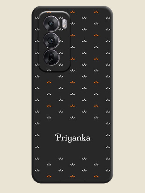 Custom Simple Pattern With Custom Text On Space Black Custom Soft Matte Mobile Back Cover - Oppo Reno 12 5G