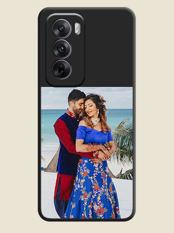 Custom Image Upload With Space Black Color On Custom Soft Matte Mobile Back Cover - Oppo Reno 12 5G