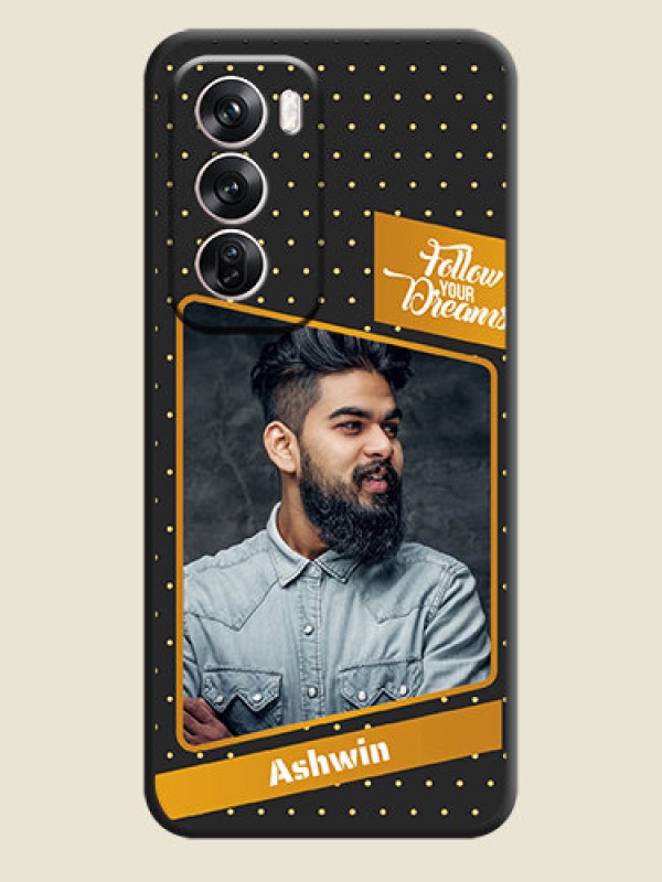 Custom Follow Your Dreams with White Dots On Space Black Custom Soft Matte Mobile Back Cover - Oppo Reno 12 Pro 5G
