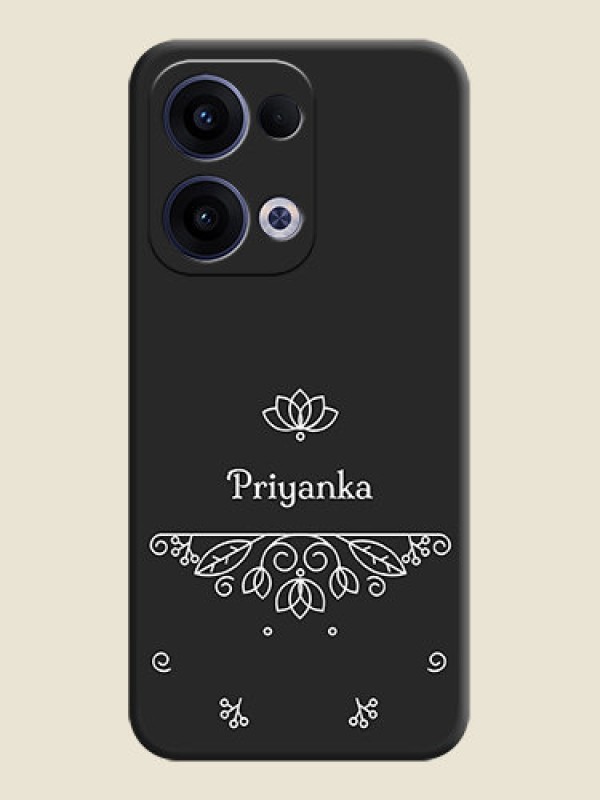 Custom Lotus Garden Custom Text On Space Black Custom Soft Matte Mobile Back Cover - Oppo Reno 13 5G