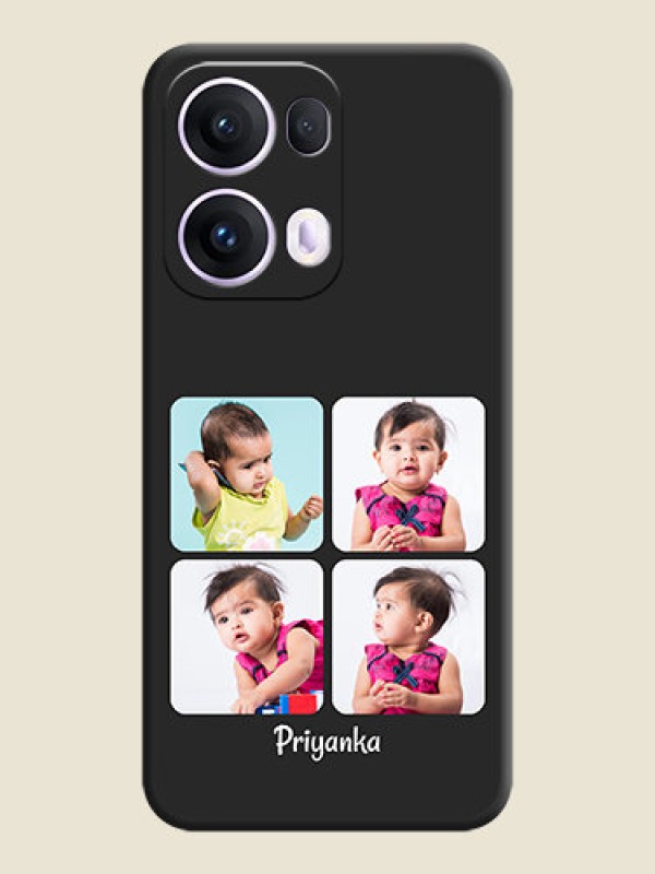 Custom Floral Art with 6 Image Holder on Photo On Space Black Custom Soft Matte Mobile Back Cover - Oppo Reno 13 Pro 5G