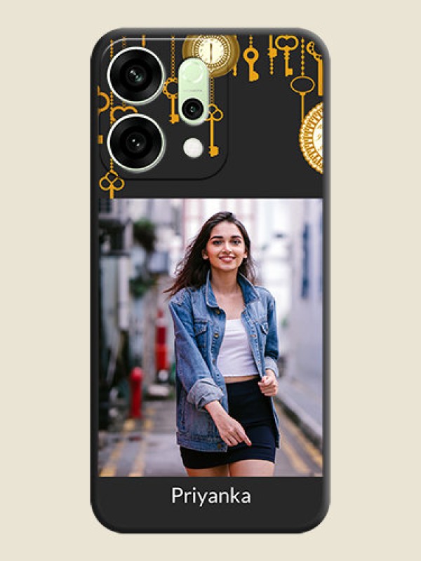 Custom Decorative Design with Text On Space Black Custom Soft Matte Mobile Back Cover - Oppo Reno 14 5G